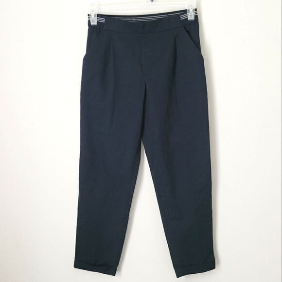 Zara Trafaluc Lightweight Cotton Pants in Navy Size Extra Small - Picture 1 of 7